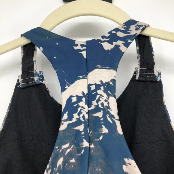 Lolë blue white swirl high  impact sports bra women’s LG *shortened straps* - Picture 4 of 14